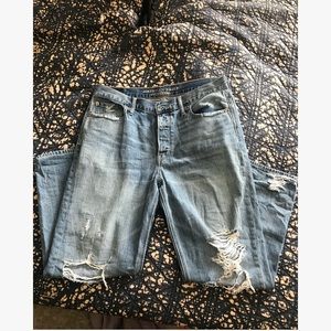 Vintage High Rise Distressed Jeans LONG